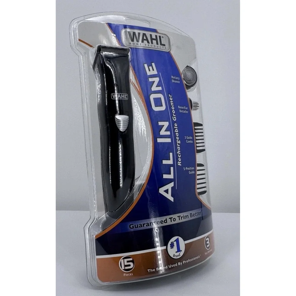 Wahl All In One Rechargeable Cordless Mens Trimmer 15 Piece Kit Black NEW